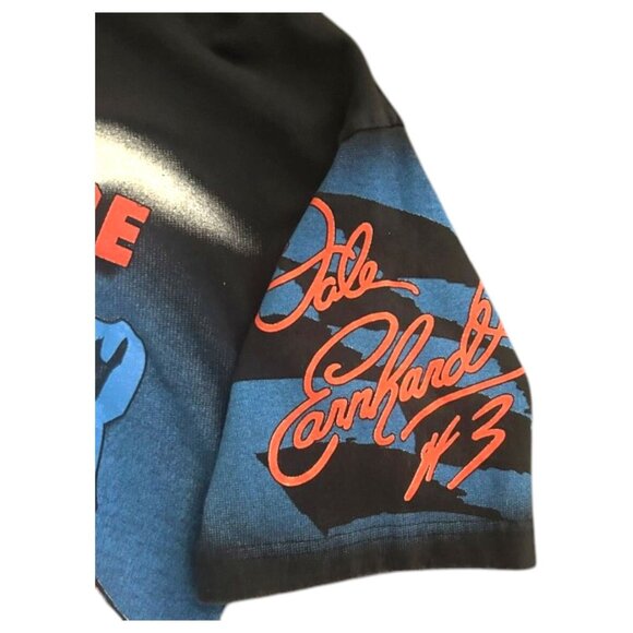 Dale Earnhardt Vtg 90s All Over Print NASCAR Racing XL T-Shirt Man Made Thunder - Picture 9 of 16